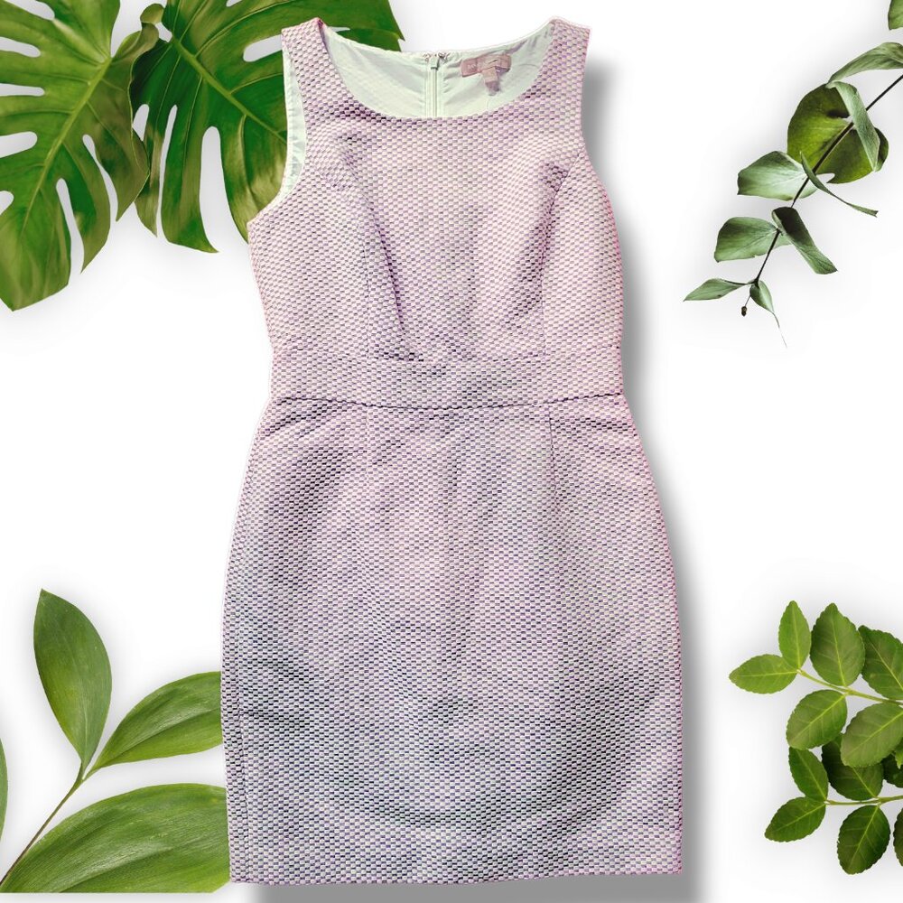 NWT Cotton-Linen Banana Republic Pink White Checkerboard Dress, sz 8 - Picture 1 of 13